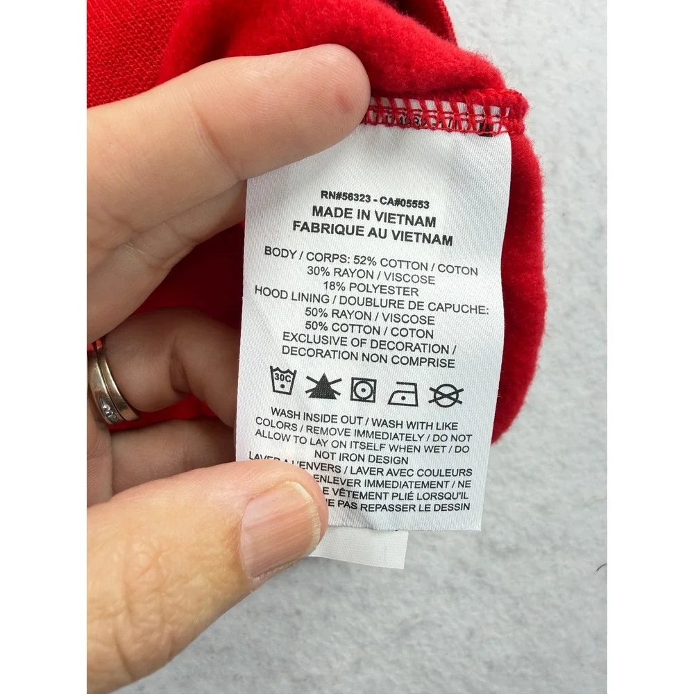 Nike Womens Varsity Fleece Hoody Red Pullover Swoosh Sweatshirt Sizr Small